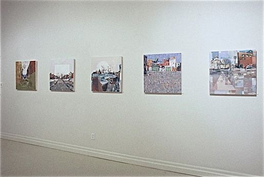 photocollage and paint installation